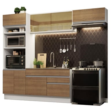 MUEBLE DE COCINA MADESA GLAMY INTEGRAL 270 CM BLANCO/MARRÓN 11 - 1
