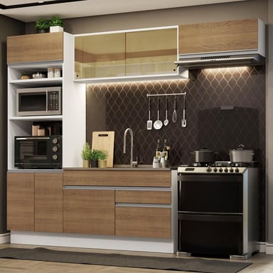 MUEBLE DE COCINA MADESA GLAMY INTEGRAL 270 CM BLANCO/MARRÓN 11 - 2