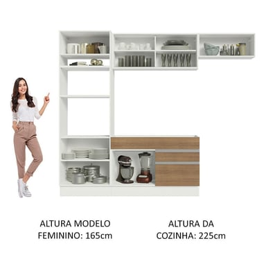 MUEBLE DE COCINA MADESA GLAMY INTEGRAL 270 CM BLANCO/MARRÓN 11 - 5