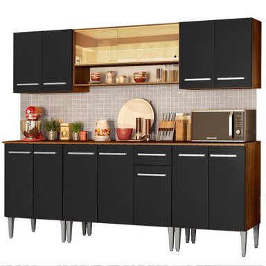 MUEBLE DE COCINA MADESA EMILLY INTEGRAL SMILE 233 CM MARRÓN/NEGRO 04