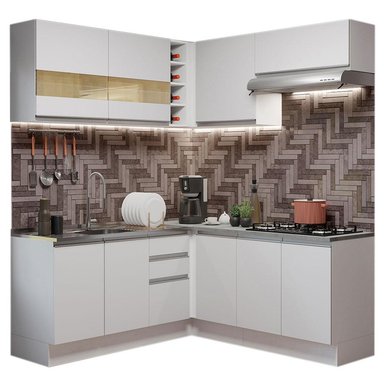 MUEBLE DE COCINA MADESA GLAMY INTEGRAL ESQUINERO 349 CM BLANCO 01