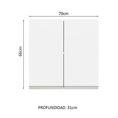 ALACENA DE COCINA MADESA GLAMY 2 PUERTAS 70 CM BLANCO - 2