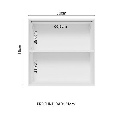 ALACENA DE COCINA MADESA GLAMY 2 PUERTAS 70 CM BLANCO - 3