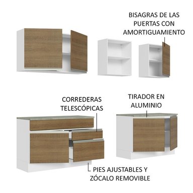MUEBLE DE COCINA MADESA GLAMY INTEGRAL 240 CM CON ENCIMERA 06 - 5