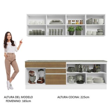 MUEBLE DE COCINA MADESA GLAMY INTEGRAL 240 CM CON ENCIMERA 06 - 6