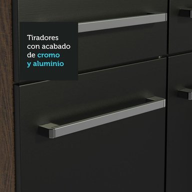 MUEBLE DE COCINA INTEGRAL EMILLY 325 CM 02 - MARRÓN/NEGRO/MARRÓN - 6
