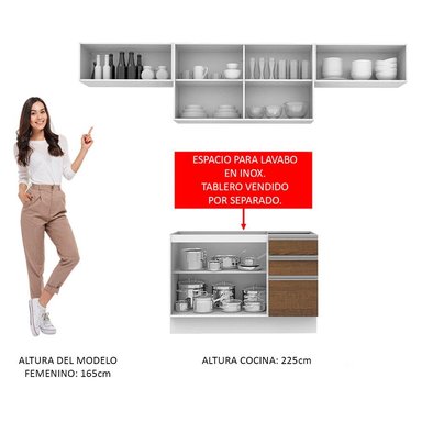MUEBLE DE COCINA INTEGRAL MARINA 280 CM BLANCO/MARRÓN 01 - 8