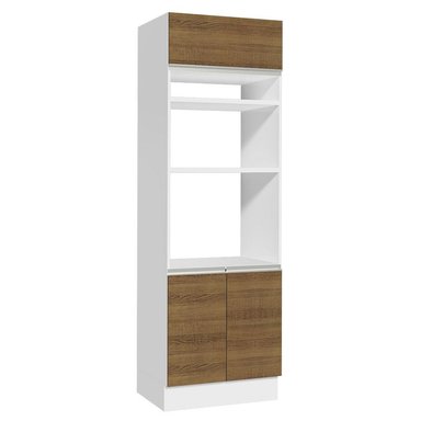 MUEBLE DE COCINA MADESA GLAMY TORRE PARA HORNOS 3 PUERTAS 70 CM BLANCO/MARRÓN