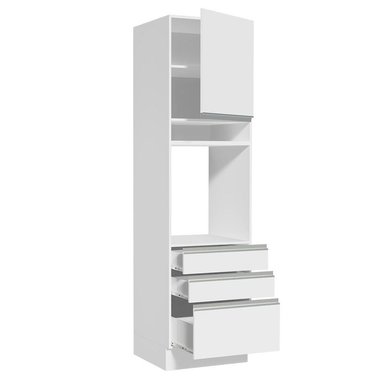 MUEBLE DE COCINA MADESA GLAMY 3 CAJONES TORRE PARA HORNOS 1 PUERTA Y 60 CM BLANCO - 2