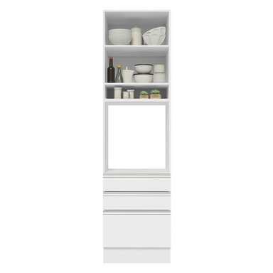 MUEBLE DE COCINA MADESA GLAMY 3 CAJONES TORRE PARA HORNOS 1 PUERTA Y 60 CM BLANCO - 6