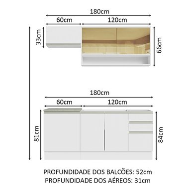 MUEBLE DE COCINA MADESA GLAMY INTEGRAL 180 CM BLANCO 08 - 3