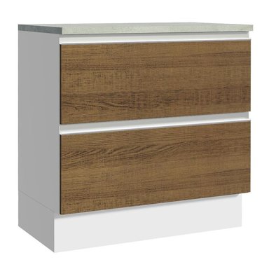 MUEBLE DE COCINA MADESA GLAMY 2 CAJONES 80 CM BLANCO/MARRÓN