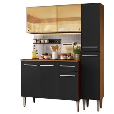 MUEBLE DE COCINA MADESA EMILLY INTEGRAL GOLD 137 CM MARRÓN/NEGRO 03