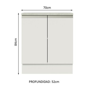 MUEBLE DE COCINA MADESA GLAMY 2 PUERTAS 70 CM BLANCO - 5