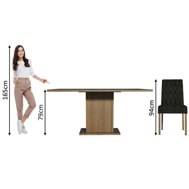 JUEGO COMEDOR MADESA 4 SILLAS NEGRO CINDY MARRÓN OXFORD - 3