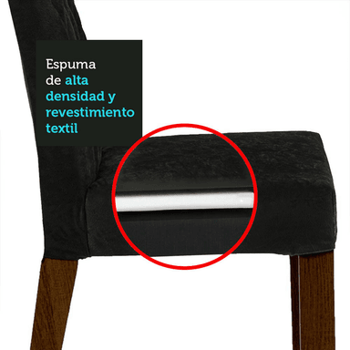 JUEGO COMEDOR MADESA 4 SILLAS NEGRO CINDY MARRÓN OXFORD - 8