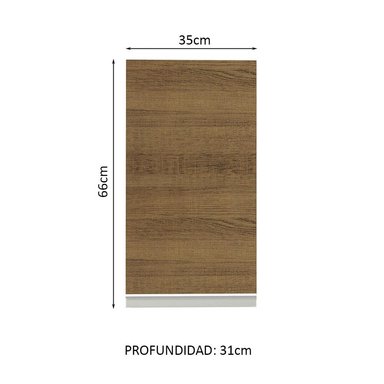 ALACENA DE COCINA MADESA GLAMY 1 PUERTA 35 CM BLANCO/MARRÓN - 3