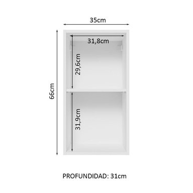 ALACENA DE COCINA MADESA GLAMY 1 PUERTA 35 CM BLANCO/MARRÓN - 4