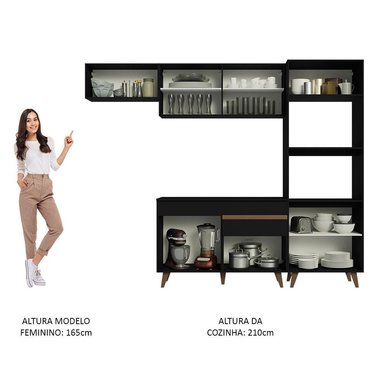 MUEBLE DE COCINA MADESA REIMS INTEGRAL 260 CM NEGRO 08 - 5