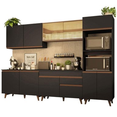 MUEBLE DE COCINA MADESA REIMS INTEGRAL 310 CM NEGRO/MARRÓN 01 - 1
