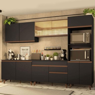 MUEBLE DE COCINA MADESA REIMS INTEGRAL 310 CM NEGRO/MARRÓN 01 - 2