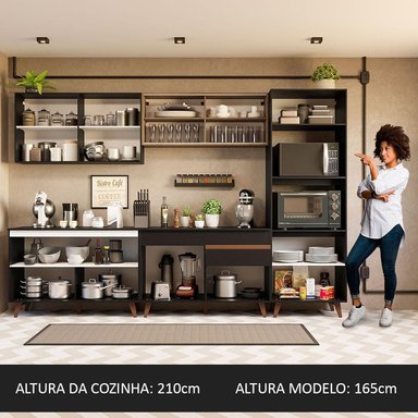 MUEBLE DE COCINA MADESA REIMS INTEGRAL 310 CM NEGRO/MARRÓN 01 - 5