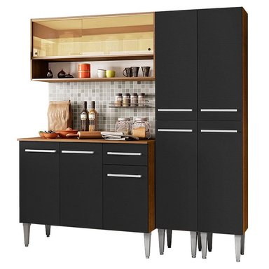 MUEBLE DE COCINA MADESA EMILLY INTEGRAL WINTER 169 CM MARRÓN/NEGRO 08
