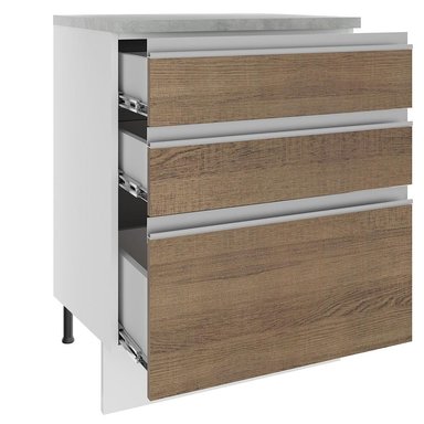 MUEBLE DE COCINA MADESA GLAMY 3 CAJONES 60 CM BLANCO/MARRÓN - 2