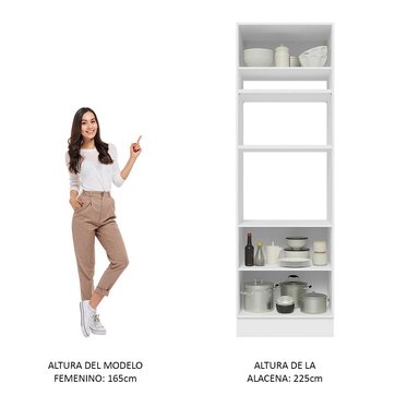 MUEBLE DE COCINA MADESA GLAMY TORRE PARA HORNOS 3 PUERTAS 70 CM BLANCO - 5