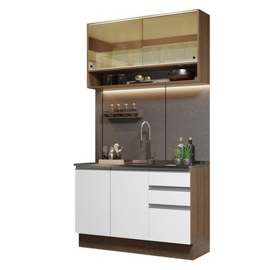 MUEBLE DE COCINA MADESA GLAMY INTEGRAL 120 CM MARRÓN/BLANCO 02