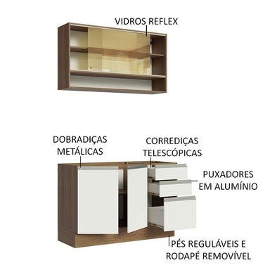 MUEBLE DE COCINA MADESA GLAMY INTEGRAL 120 CM MARRÓN/BLANCO 02 - 4