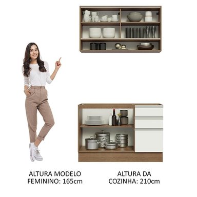 MUEBLE DE COCINA MADESA GLAMY INTEGRAL 120 CM MARRÓN/BLANCO 02 - 5