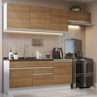 MUEBLE DE COCINA MADESA GLAMY INTEGRAL 260 CM BLANCO/MARRÓN 03 - 2