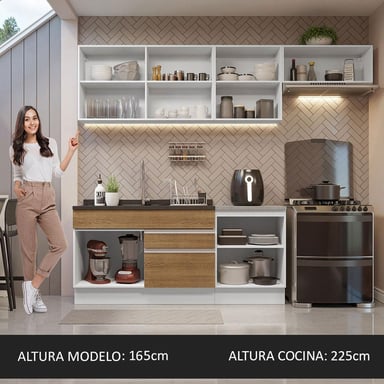 MUEBLE DE COCINA MADESA GLAMY INTEGRAL 260 CM BLANCO/MARRÓN 03 - 5