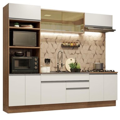 MUEBLE DE COCINA MADESA GLAMY INTEGRAL 270 CM MARRÓN/BLANCO 10