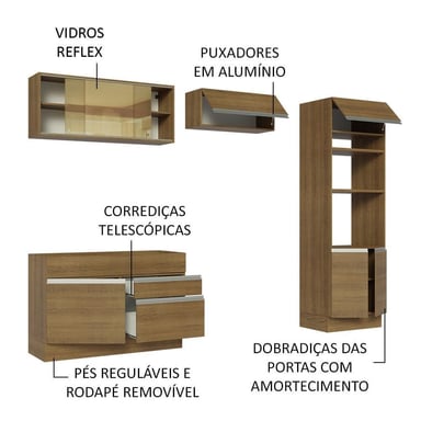 MUEBLE DE COCINA INTEGRAL GLAMY 270 CM MARRÓN 12 - 4
