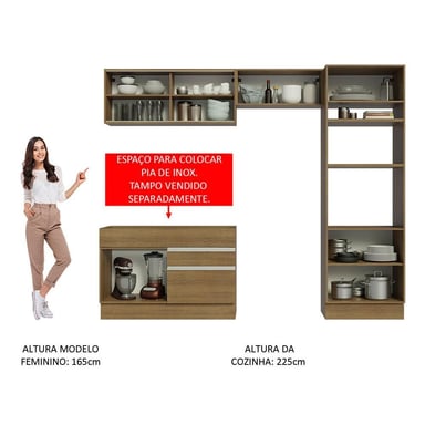 MUEBLE DE COCINA INTEGRAL GLAMY 270 CM MARRÓN 12 - 5