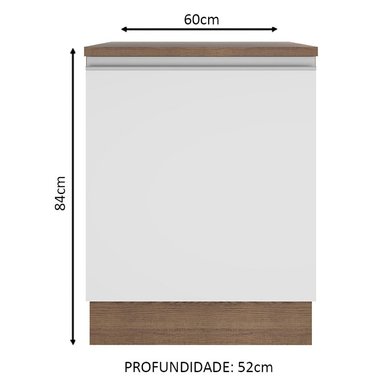 MUEBLE DE COCINA MADESA GLAMY 1 PUERTA 60 CM MARRÓN/BLANCO - 2