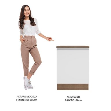 MUEBLE DE COCINA MADESA GLAMY 1 PUERTA 60 CM MARRÓN/BLANCO - 6