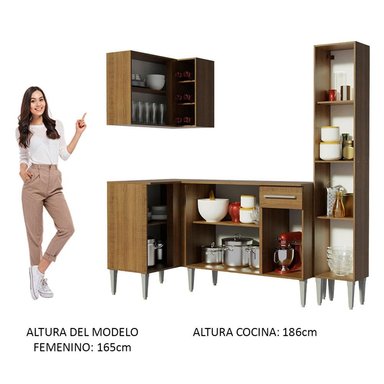 MUEBLE DE COCINA INTEGRAL EMILLY SONG 261 CM MARRÓN 01 - 5