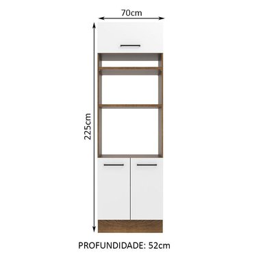 MUEBLE DE COCINA AGATA TORRE PARA HORNOS 70 CM - MARRÓN/BLANCO - 2