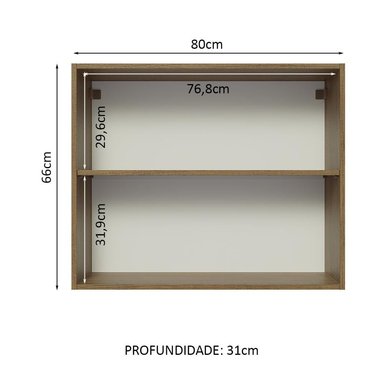 ALACENA DE COCINA MADESA GLAMY 2 PUERTAS 80 CM MARRÓN - 3