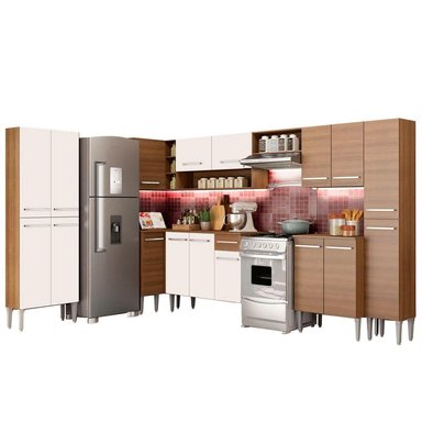 MUEBLE DE COCINA INTEGRAL EMILLY LIVE 513 CM MARRÓN/BLANCO 01 - 1