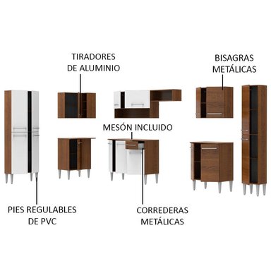MUEBLE DE COCINA INTEGRAL EMILLY LIVE 513 CM MARRÓN/BLANCO 01 - 4