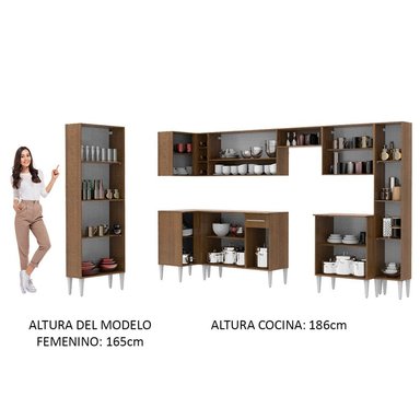 MUEBLE DE COCINA INTEGRAL EMILLY LIVE 513 CM MARRÓN/BLANCO 01 - 5
