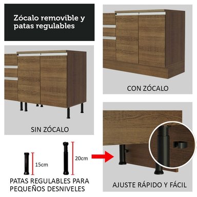 MUEBLE DE COCINA MADESA PORTACONDIMENTOS 20 CM GLAMY Y AGATA MARRÓN - 6