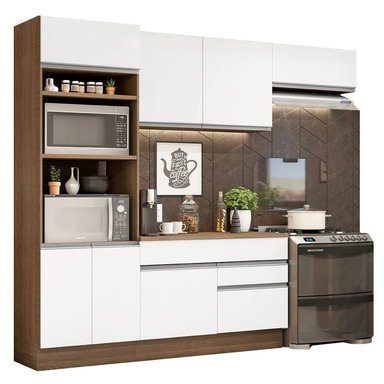 MUEBLE DE COCINA MADESA GLAMY INTEGRAL 270 CM MARRÓN/BLANCO 14