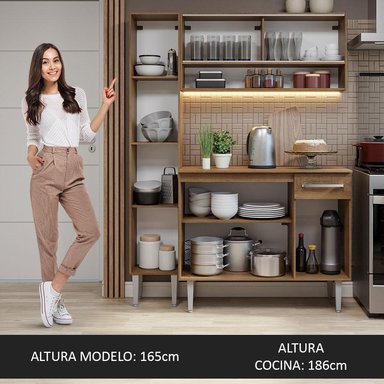 MUEBLE DE COCINA INTEGRAL EMILLY 137 CM MARRÓN 09 - 5