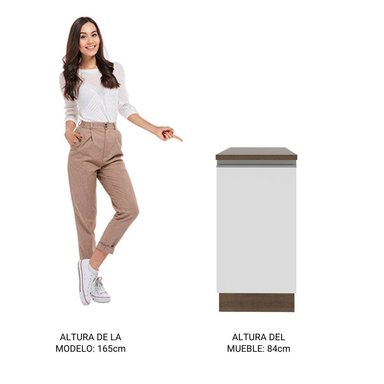 MUEBLE DE COCINA MADESA GLAMY 1 PUERTA 40 CM MARRÓN/BLANCO - 3