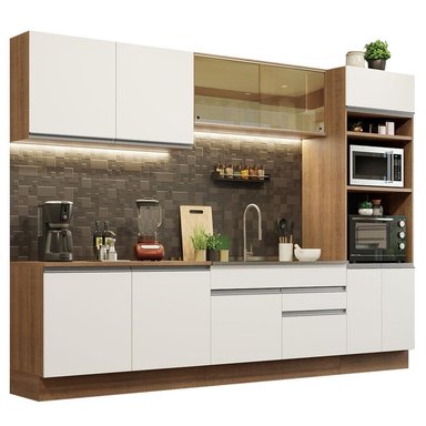MUEBLE DE COCINA MADESA GLAMY INTEGRAL 310 CM MARRÓN/BLANCO 01 - 1